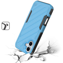 For iPhone 16 Plus 6.7in Case Dual Layer Shockproof Lined Cover + Tempered Glass