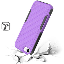 For iPhone 16e Case Dual Layer Shockproof Lined Phone Cover + Tempered Glass
