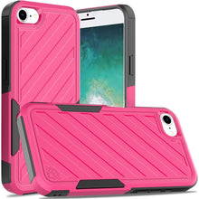 For iPhone 16e Case Dual Layer Shockproof Lined Phone Cover + Tempered Glass