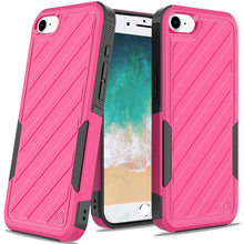 For iPhone 16e Case Dual Layer Shockproof Lined Phone Cover + Tempered Glass