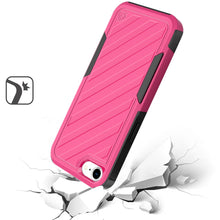 For iPhone 16e Case Dual Layer Shockproof Lined Phone Cover + Tempered Glass