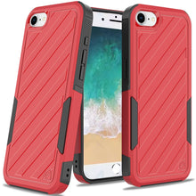 For iPhone 16e Case Dual Layer Shockproof Lined Phone Cover + Tempered Glass