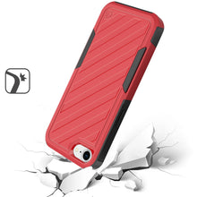 For iPhone 16e Case Dual Layer Shockproof Lined Phone Cover + Tempered Glass
