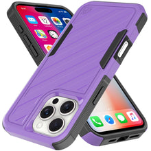 For iPhone 16 Pro 6.3in Case Dual Layer Shockproof Lined Cover + Tempered Glass