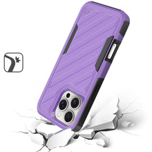 For iPhone 16 Pro 6.3in Case Dual Layer Shockproof Lined Cover + Tempered Glass