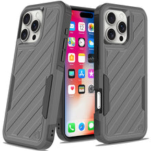 For iPhone 16 Pro 6.3in Case Dual Layer Shockproof Lined Cover + Tempered Glass