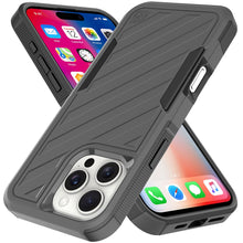 For iPhone 16 Pro 6.3in Case Dual Layer Shockproof Lined Cover + Tempered Glass