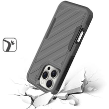 For iPhone 16 Pro 6.3in Case Dual Layer Shockproof Lined Cover + Tempered Glass