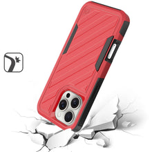 For iPhone 16 Pro 6.3in Case Dual Layer Shockproof Lined Cover + Tempered Glass