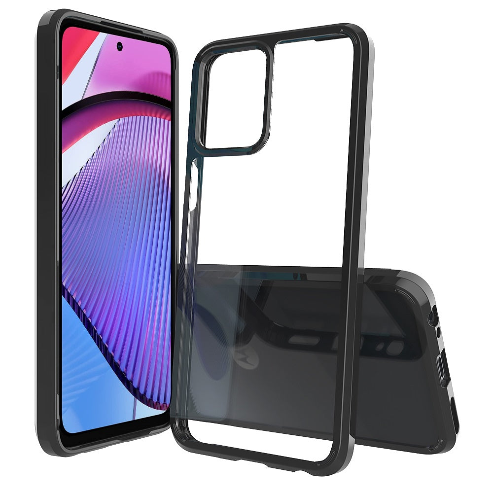 For Moto G Power 5G 2023 Case Clear Plastic Transparent Hybrid Bumper Cover