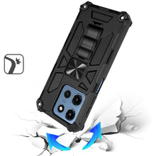 For Moto G 2025 Case Shockproof Modern with Stand Metal Plate + Tempered Glass