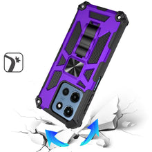 For Moto G 2025 Case Shockproof Modern with Stand Metal Plate + Tempered Glass