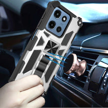 For Moto G 2025 Case Shockproof Modern with Stand Metal Plate + Tempered Glass
