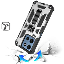 For Moto G 2025 Case Shockproof Modern with Stand Metal Plate + Tempered Glass