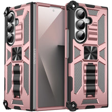 For Samsung Z Fold7 Case Shockproof Modern w/ Stand Metal Plate + Tempered Glass