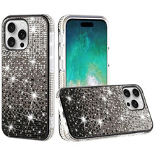 For iPhone 16 PRO MAX Case Party Full Bling Diamond Phone Cover + Tempered Glass