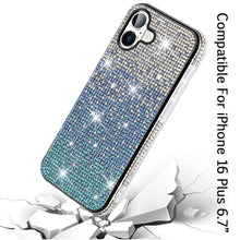For iPhone 16 Plus 6.7in Case Party Full Bling Diamond Cover + Tempered Glass