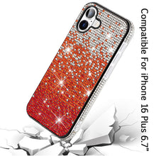 For iPhone 16 Plus 6.7in Case Party Full Bling Diamond Cover + Tempered Glass
