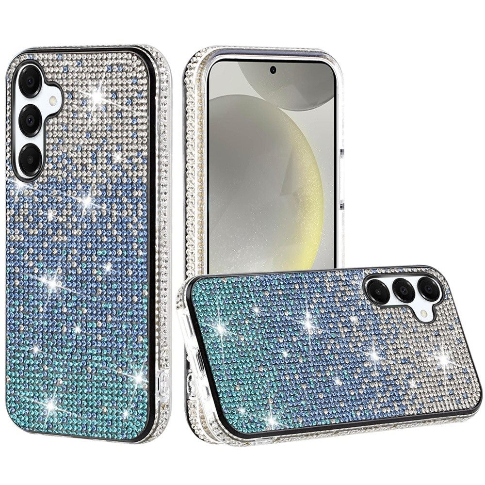 For Samsung S24+/S25+ Case Party Full Bling Diamond Phone Cover + Tempered Glass