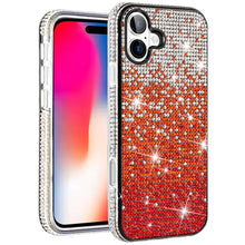 For iPhone 16 6.1inch Case Party Full Bling Diamond Phone Cover + Tempered Glass