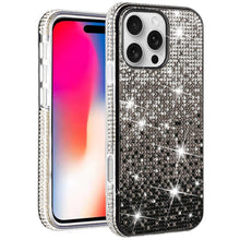 For iPhone 16 Pro 6.3in Case Party Full Bling Diamond Cover + Tempered Glass