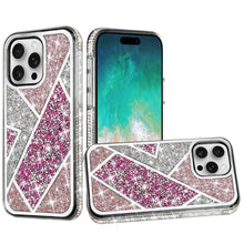 For iPhone 16 PRO MAX Case Rhombus Bling Glitter Diamond Cover + Tempered Glass