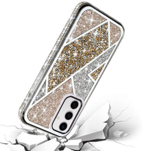 For Samsung S24+/S25+ Case Rhombus Bling Glitter Diamond Cover + Tempered Glass