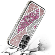 For Samsung S25 Ultra Case Rhombus Bling Glitter Diamond Cover + Tempered Glass