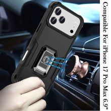 For iPhone 17 Pro Max Case Grip Design Magnetic Ring Stand Cover +Tempered Glass