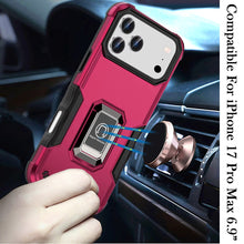 For iPhone 17 Pro Max Case Grip Design Magnetic Ring Stand Cover +Tempered Glass