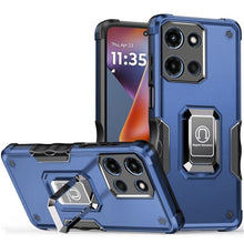 For Moto G 2025 Case Grip Design Magnetic Ring Stand Cover + Tempered Glass