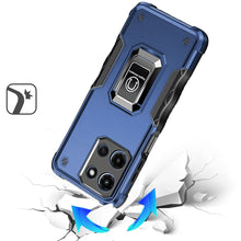 For Moto G 2025 Case Grip Design Magnetic Ring Stand Cover + Tempered Glass