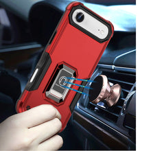 For iPhone Air Case Grip Design with Metal Ring Stand Cover + Tempered Glass