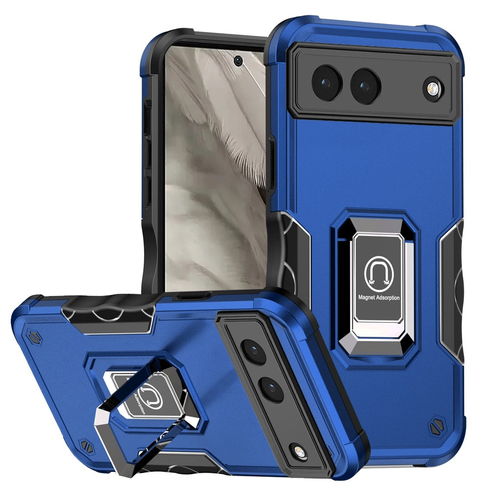 For Google Pixel 7A Case Grip Design Magnetic Ring Stand Protective Phone Cover