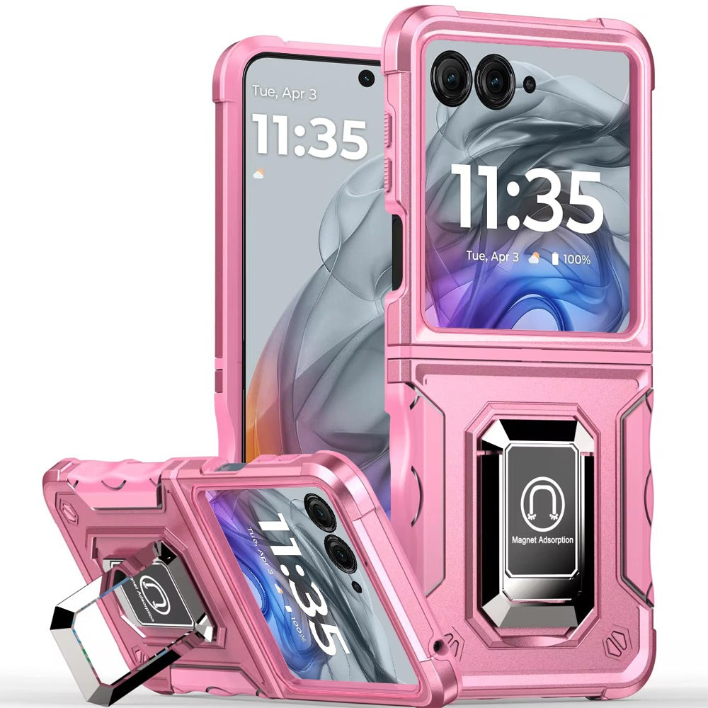 For Motorola Razr 2024(NonPlus) Case Grip Design Magnetic RingStand Phone Cover