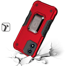 For Moto G Play 2024 Case Grip Design Magnetic Ringstand  Cover + Tempered Glass