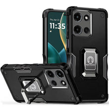 For Moto G Stylus 2025 Case Grip Design Magnetic Ringstand Cover +Tempered Glass