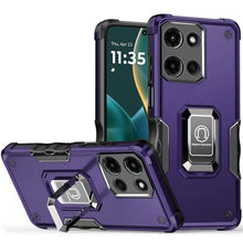 For Moto G Stylus 2025 Case Grip Design Magnetic Ringstand Cover +Tempered Glass