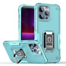 For iPhone 15 Case Grip Design Magnetic Ring Stand Cover + 2 Tempered Glass