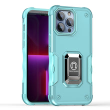 For iPhone 15 Case Grip Design Magnetic Ring Stand Cover + 2 Tempered Glass