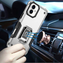 For iPhone 17 Case Grip Design with Metal Ring Stand Cover + Tempered Glass