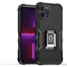 For iPhone 12 Pro Max Case Grip Design Magnetic Ring Stand Cover +Tempered Glass