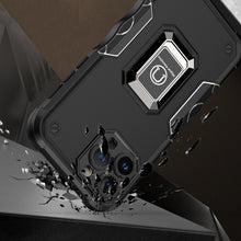 For iPhone 12 Pro Max Case Grip Design Magnetic Ring Stand Cover +Tempered Glass