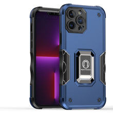 For iPhone 12 Pro Max Case Grip Design Magnetic Ring Stand Cover +Tempered Glass