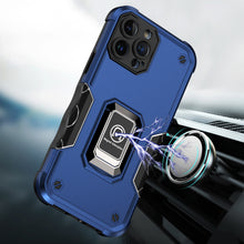For iPhone 12 Pro Max Case Grip Design Magnetic Ring Stand Cover +Tempered Glass