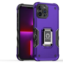 For iPhone 15 Case Grip Design Magnetic Ring Stand Cover + 2 Tempered Glass