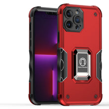 For iPhone 12 Pro Max Case Grip Design Magnetic Ring Stand Cover +Tempered Glass