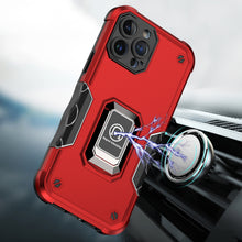 For iPhone 12 Pro Max Case Grip Design Magnetic Ring Stand Cover +Tempered Glass