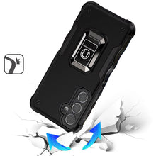 For Samsung S25 FE Case Grip Design Magnetic Ring Stand Cover + Tempered Glass