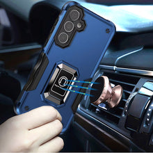 For Samsung S25 FE Case Grip Design Magnetic Ring Stand Cover + Tempered Glass